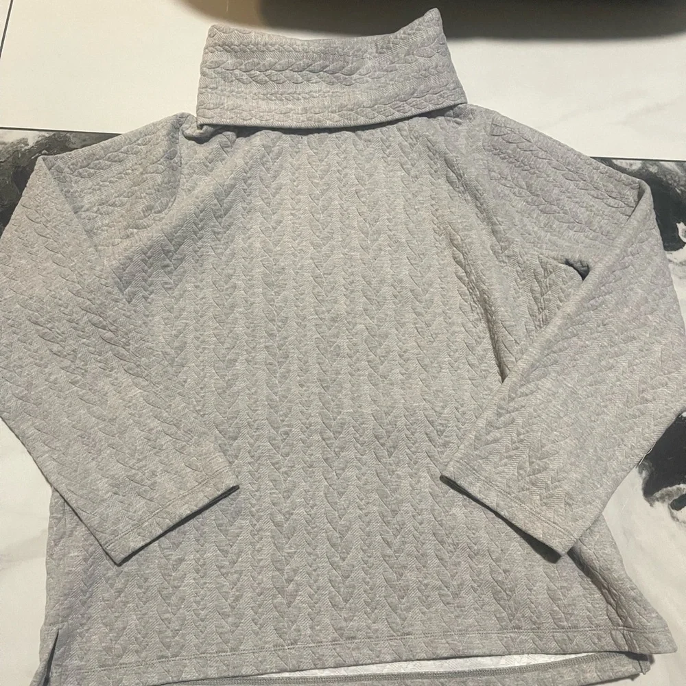 J. Crew GREY Cable-Knit Cowl Sweater size XL